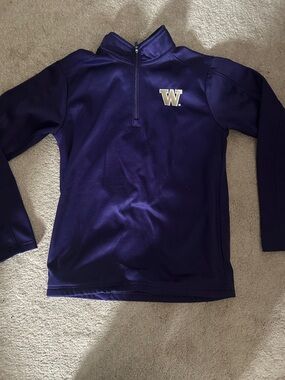University of Washington Quarter-Zip Pullover in Dark Purple